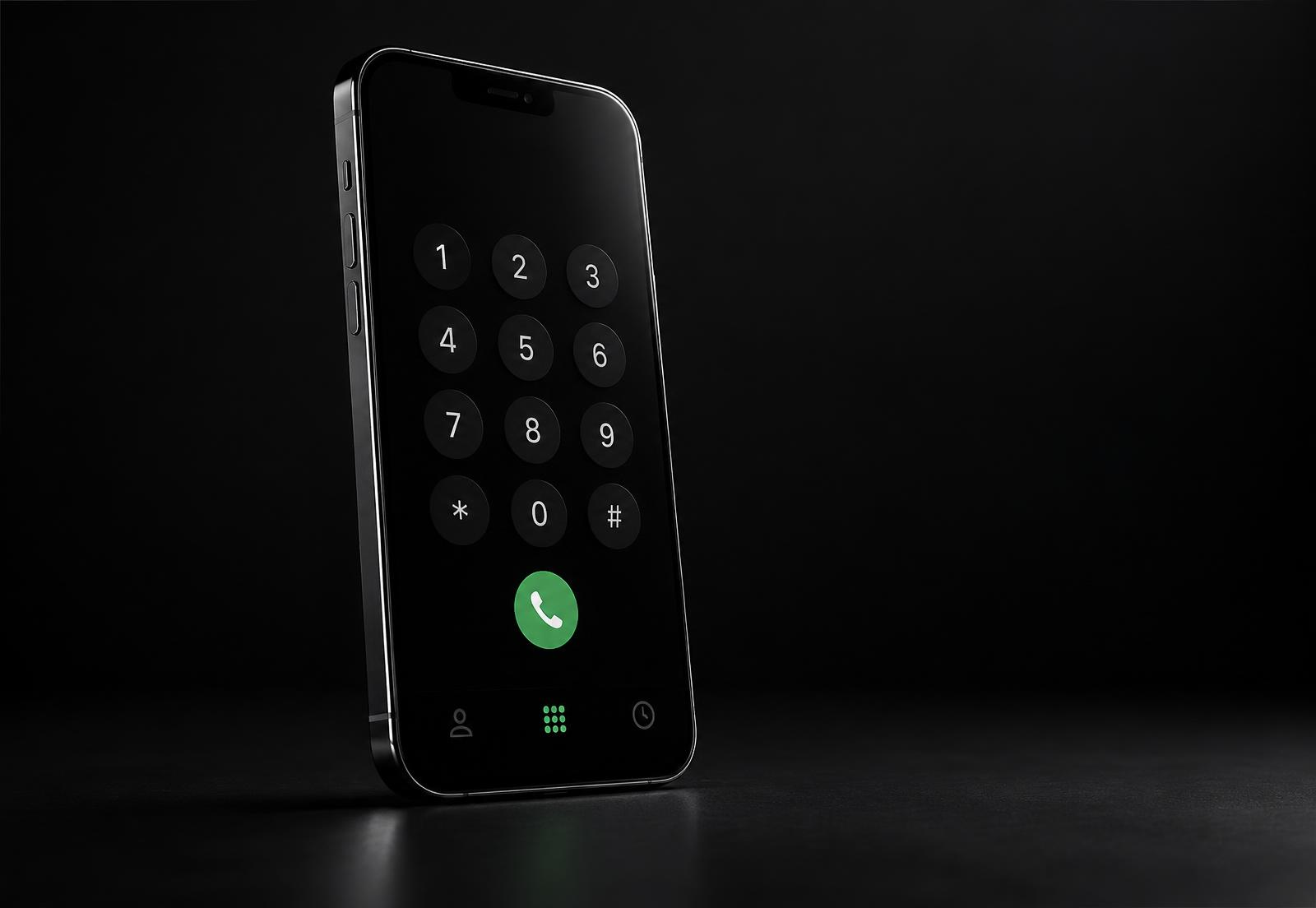 Onyx Dialer running on a black smartphone